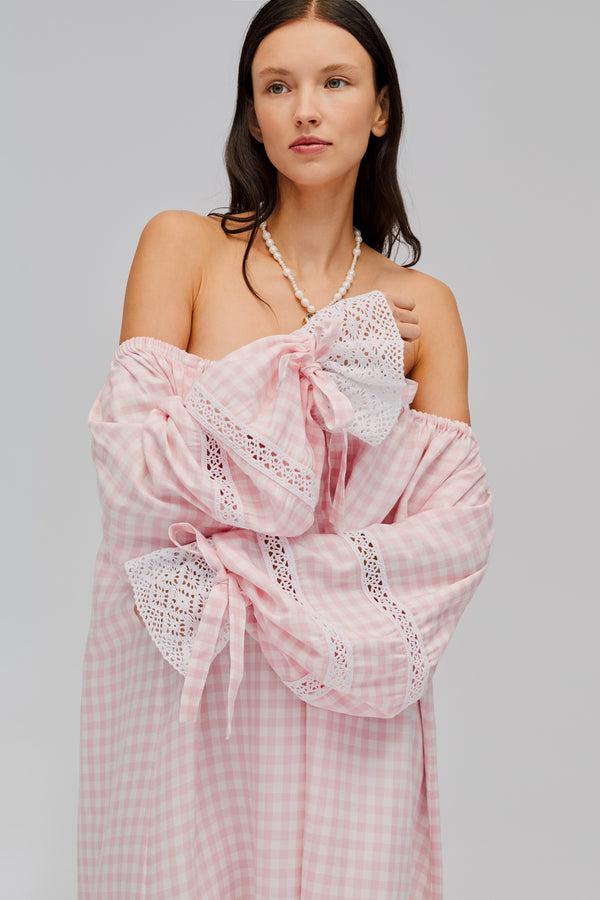 sleeper Romantica Lounge Dress in Pink Vichy