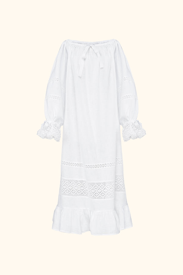 sleeper Romantica Lounge Dress in White