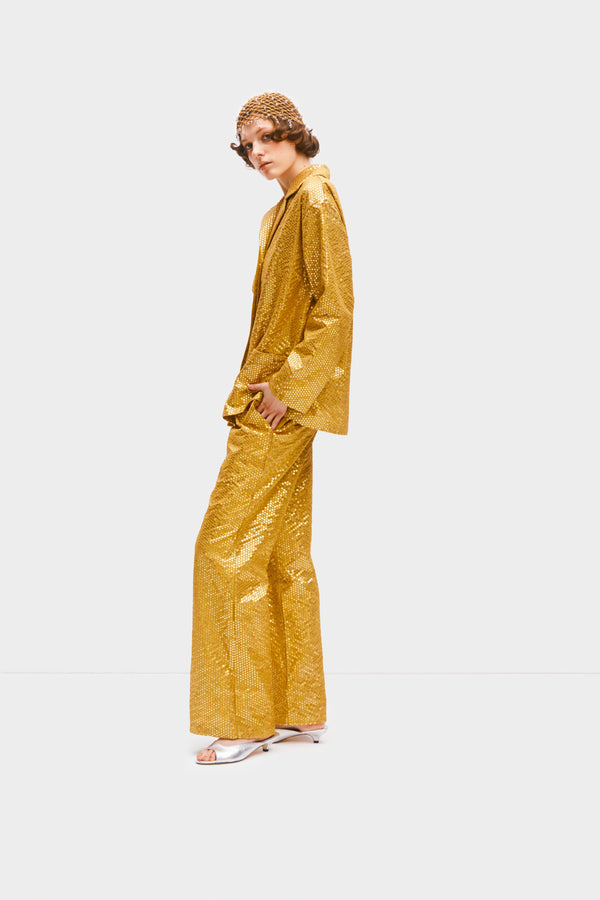 Sleeper Supernova Sequined Shirt In Gold