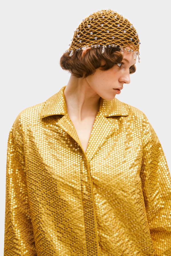sleeper Supernova Sequined Shirt in Gold