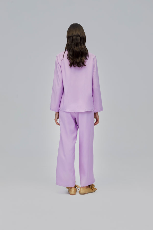 Sleeper The Bow Pajama Set In Lavender