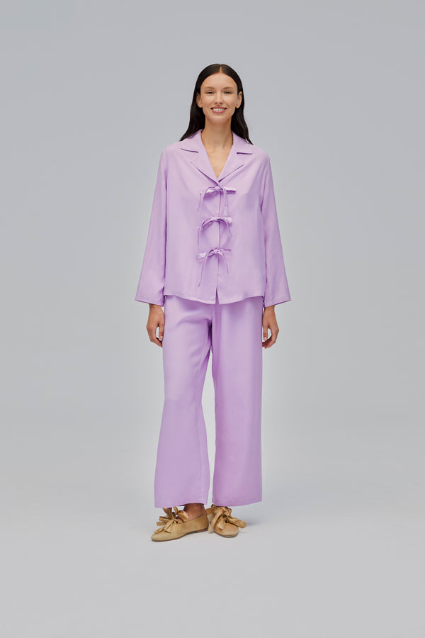 sleeper The Bow Pajama Set in Lavender
