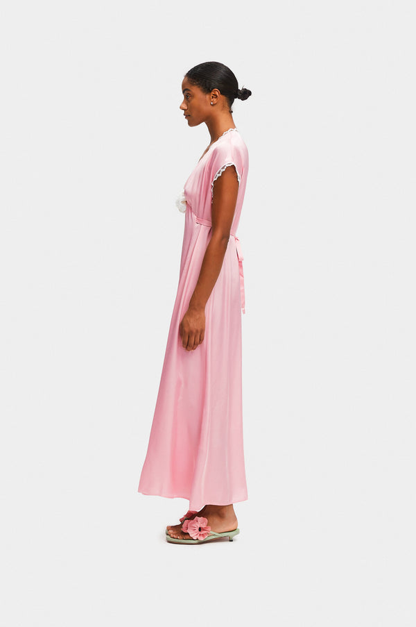 Sleeper The Genus Rosa Satin Dress In Pink