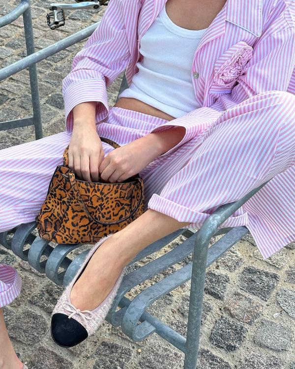 Sleeper The Rose Cotton Pajama Set In Pink Stripes