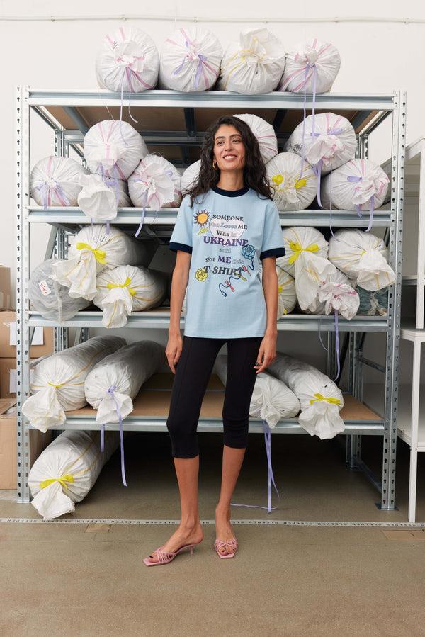 sleeper SLEEPER X ANTON BELINSKIY Stretch-cotton Jersey Anniversary T-Shirt in Blue