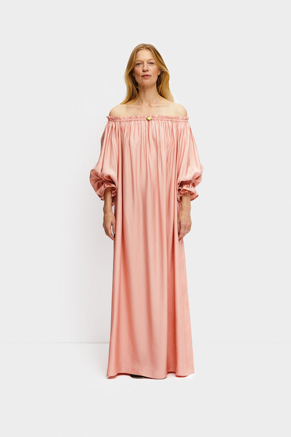 sleeper Zephir Off-the-shoulder Maxi Dress in Pink