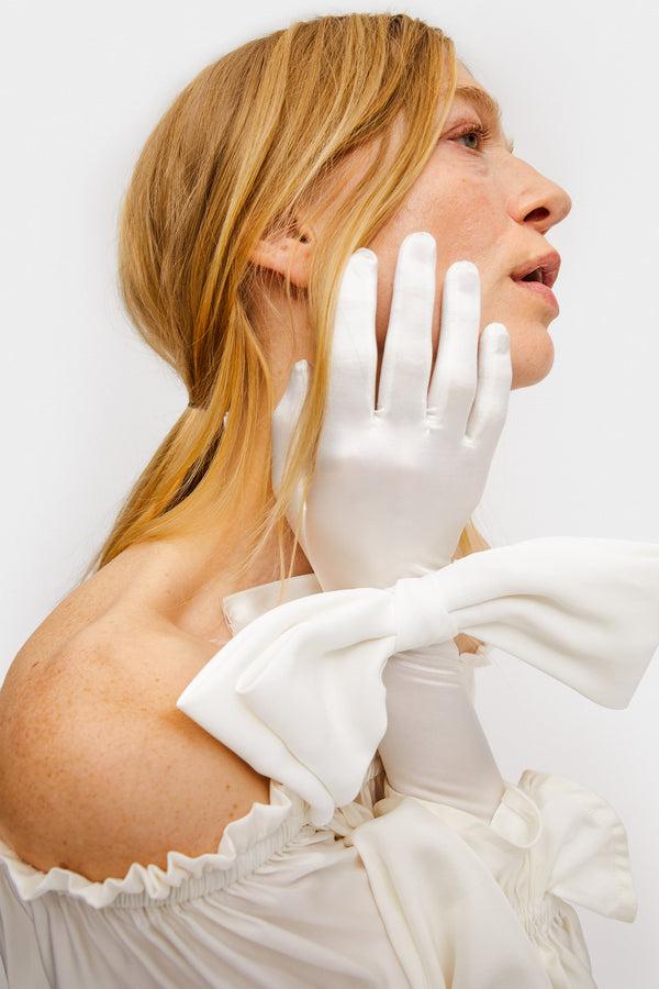 Sleeper Zephir Stretch-jersey Gloves In White