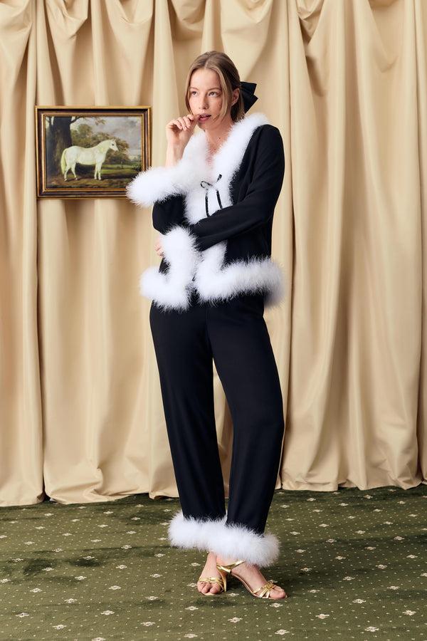 Sleeper Venus In Love Blouse With Feathers In Black