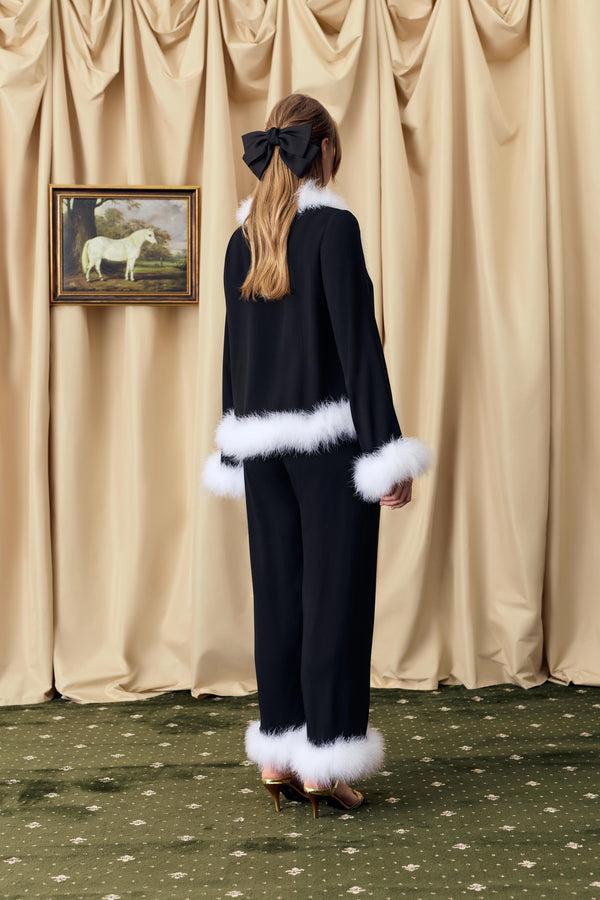 Sleeper Venus In Love Blouse With Feathers In Black