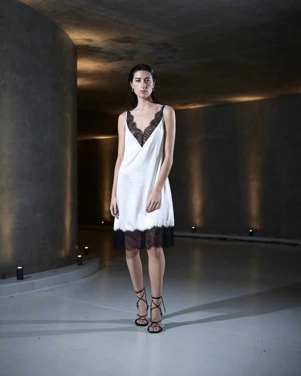 sleeping with jacques CHILLI A-LINE DRESS OFF WHITE