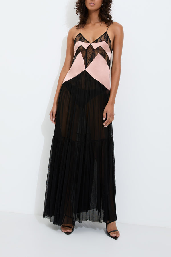Sleeping With Jacques FRANCINE MAXI DRESS NUDE & BLACK