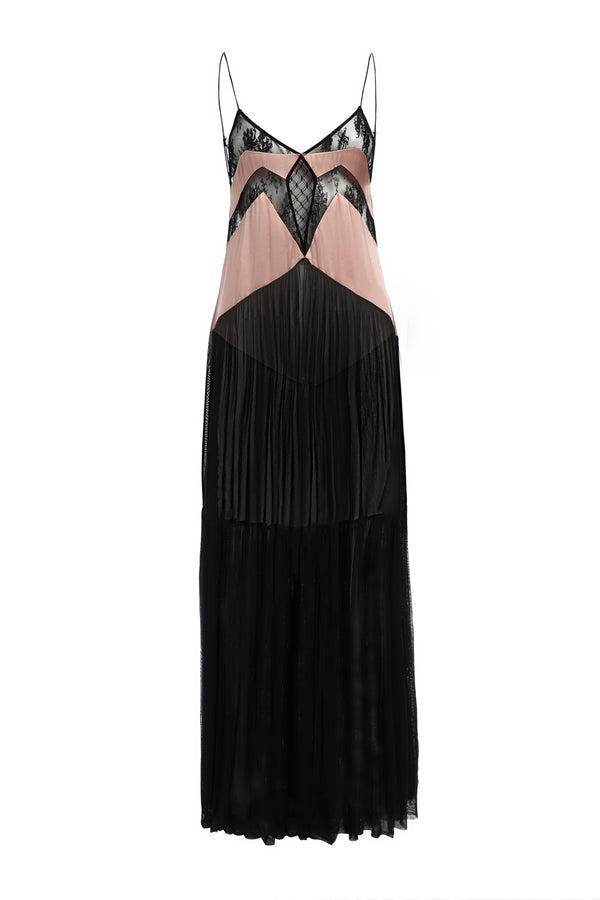 sleeping with jacques FRANCINE MAXI DRESS NUDE & BLACK