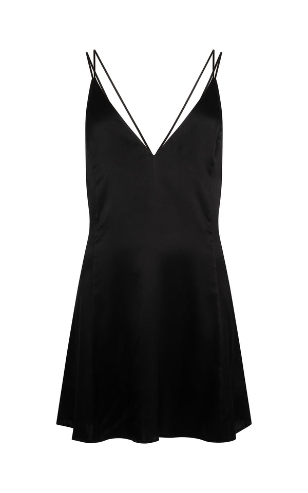 Sleeping With Jacques FREUDIAN SILK MINI SLIP BLACK