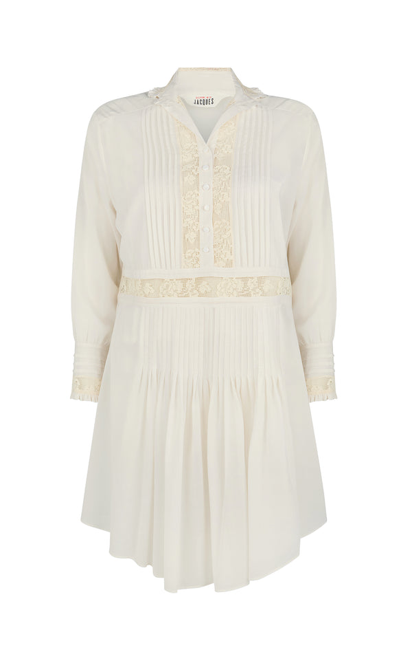 sleeping with jacques JANE BIRKIN SHIRT DRESS CREAM