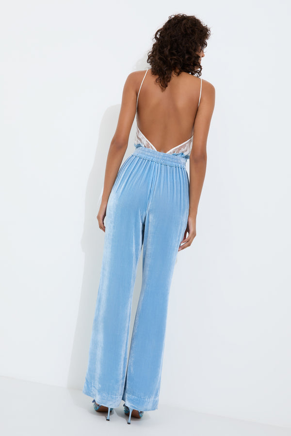 Sleeping With Jacques MARAIS VELVET TUXEDO PANT DUSK BLUE