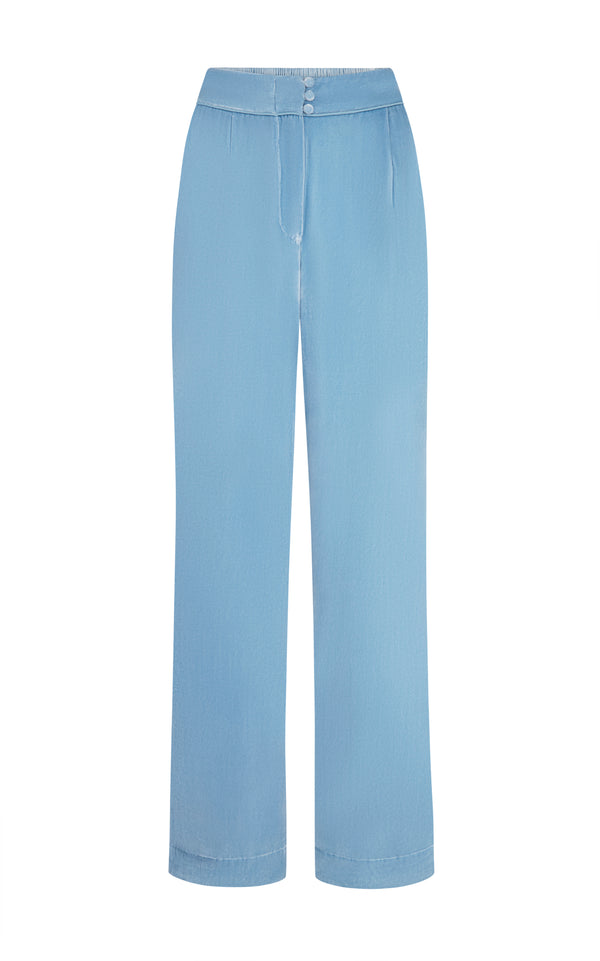 sleeping with jacques MARAIS VELVET TUXEDO PANT DUSK BLUE