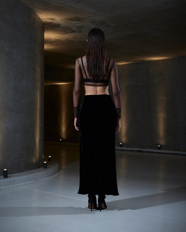 Sleeping With Jacques BIANCA VELVET SKIRT BLACK