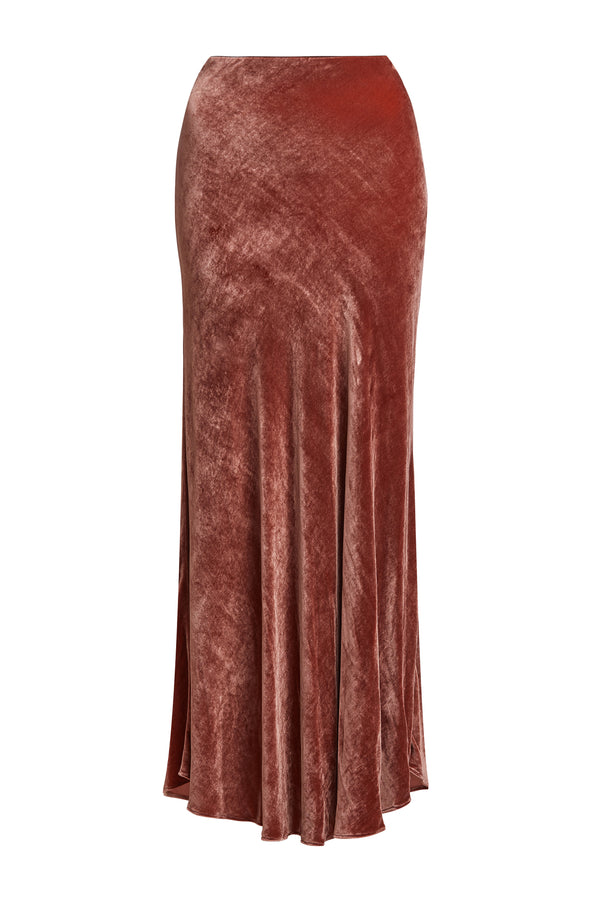 sleeping with jacques BIANCA VELVET SKIRT COPPER