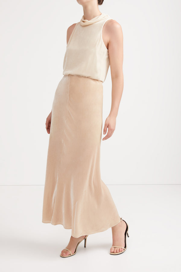 Sleeping With Jacques BIANCA VELVET SKIRT SAND