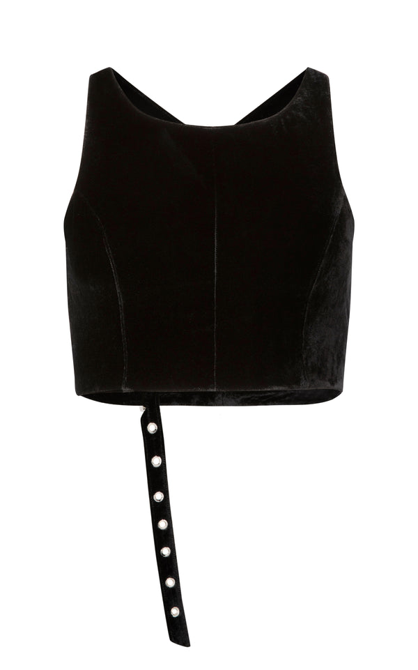 sleeping with jacques BON JACQUES VELVET TOP BLACK