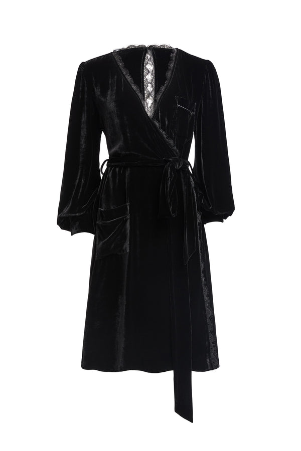 sleeping with jacques BON SYLVIA ROBE BLACK