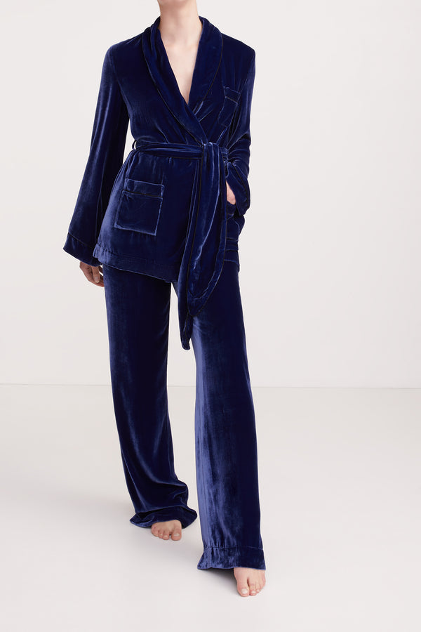 Sleeping With Jacques BON VIVANT ROBE BLUE DEPTHS