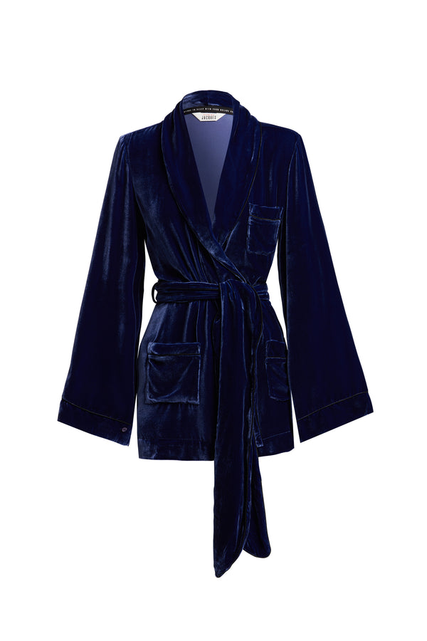 sleeping with jacques BON VIVANT ROBE BLUE DEPTHS