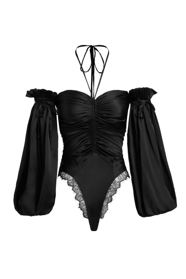 sleeping with jacques BRONTË BODYSUIT BLACK