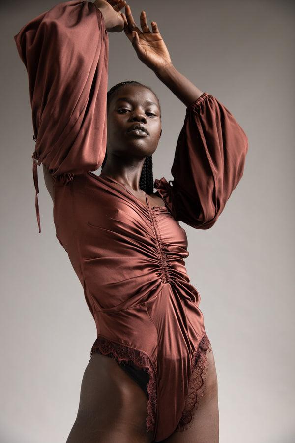 Sleeping With Jacques BRONTË BODYSUIT CHOCOLATE