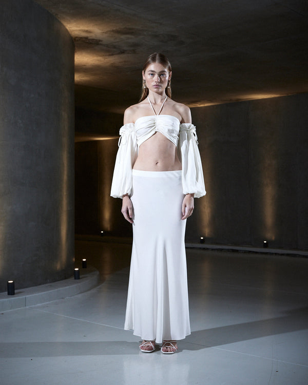 sleeping with jacques BRONTË MIDI TOP WHITE