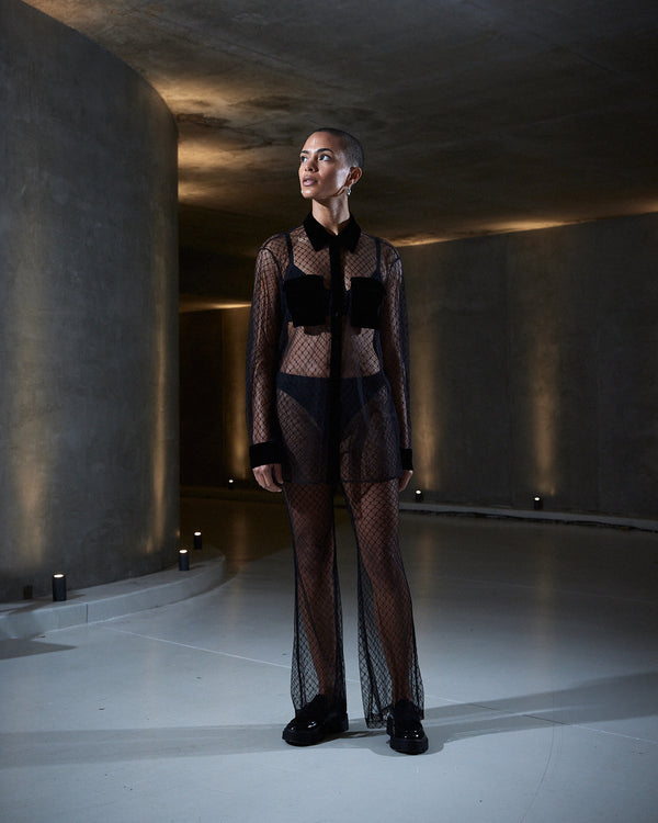 sleeping with jacques CARLA SHIRT BLACK