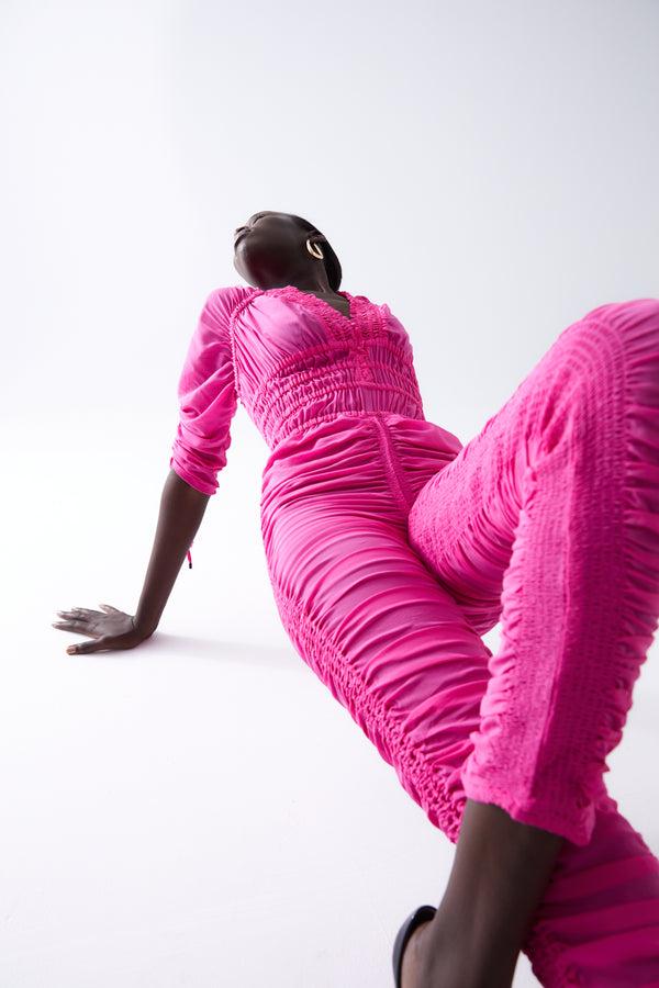 Sleeping With Jacques CHANTI JUMPSUIT HOT PINK