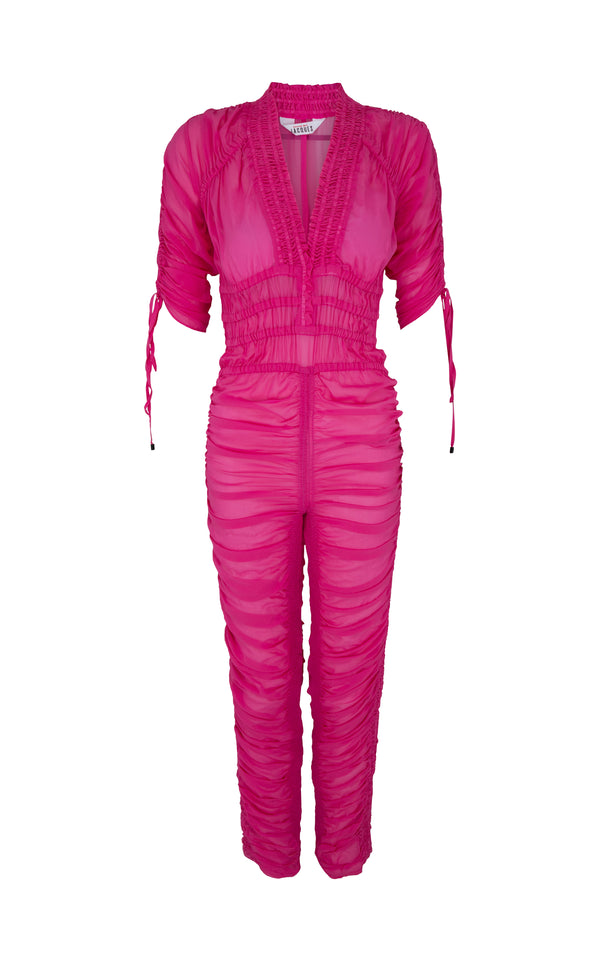 sleeping with jacques CHANTI JUMPSUIT HOT PINK