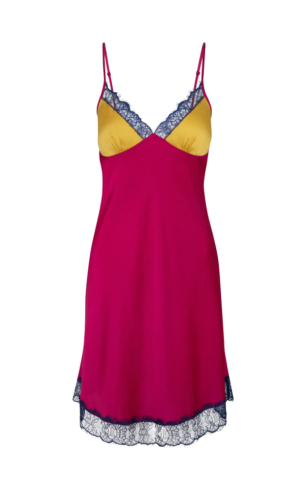 sleeping with jacques CHILLI SLIP DRESS HOT PINK