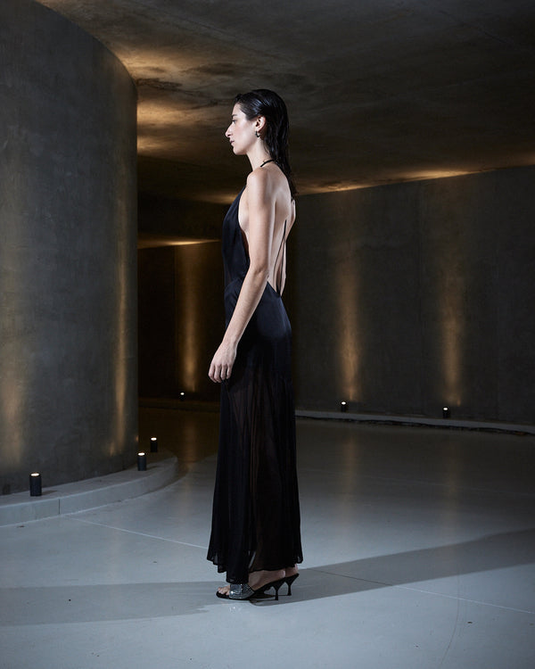 Sleeping With Jacques DIANA SLIP DRESS BLACK