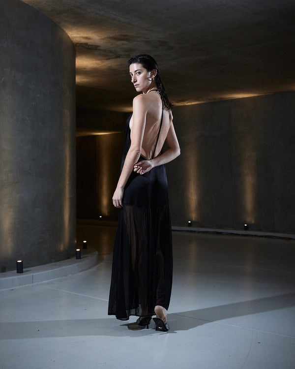 Sleeping With Jacques DIANA SLIP DRESS BLACK