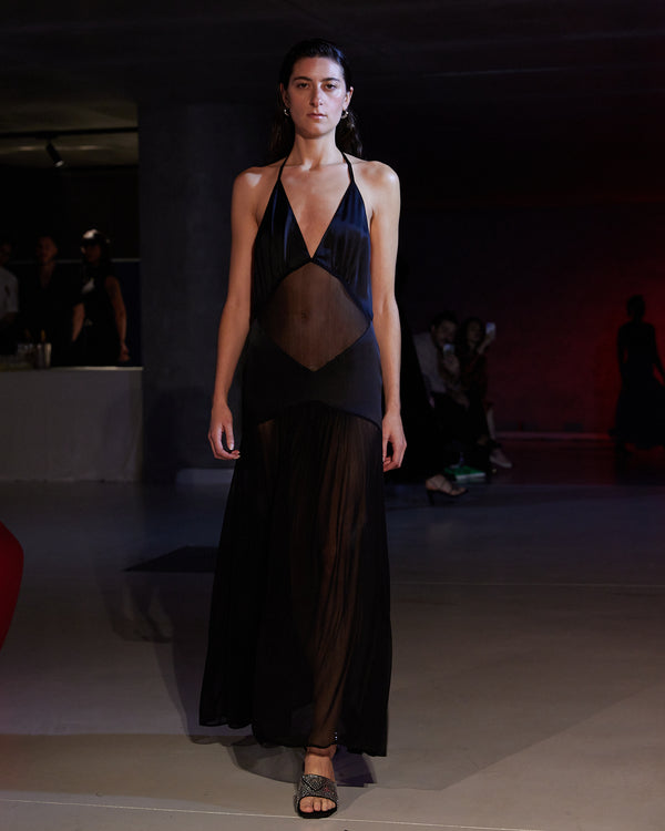 Sleeping With Jacques DIANA SLIP DRESS BLACK