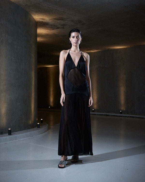 sleeping with jacques DIANA SLIP DRESS BLACK