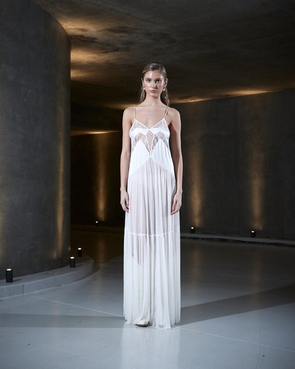 sleeping with jacques FRANCINE MAXI DRESS WHITE