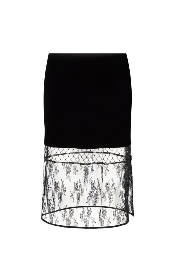 Sleeping With Jacques FRANCINE VELVET SKIRT BLACK