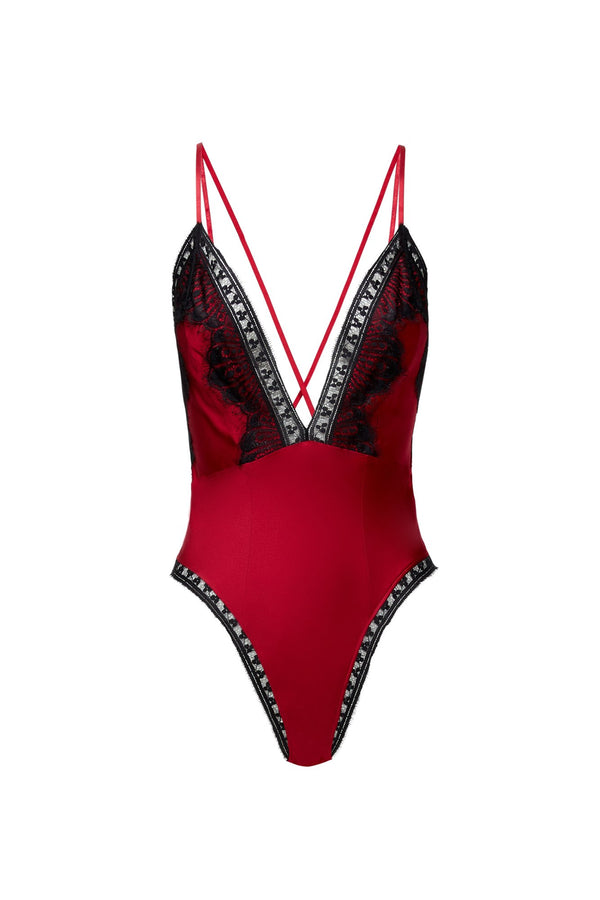 sleeping with jacques FREYA BODYSUIT JOY RED
