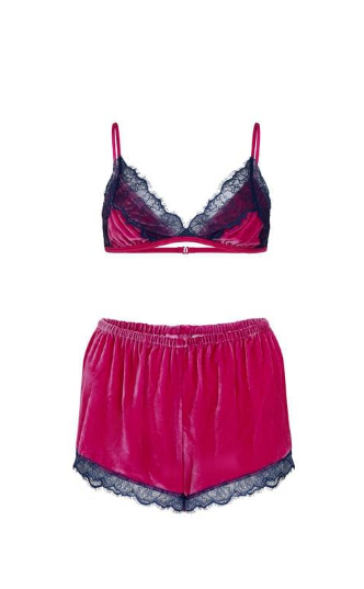 sleeping with jacques JULIA MATCHING SET HOT PINK