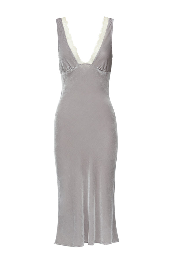 sleeping with jacques JULIA SLIP DRESS PLATINUM