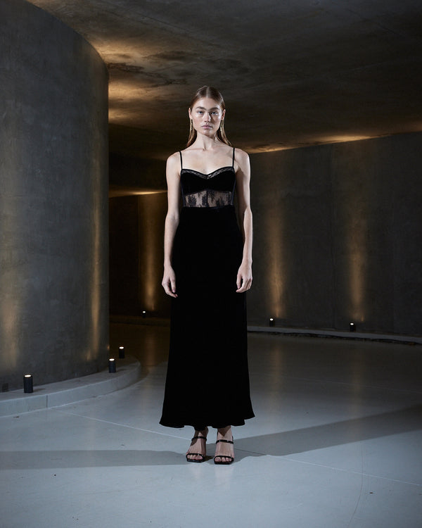 sleeping with jacques MS O SLIP DRESS BLACK