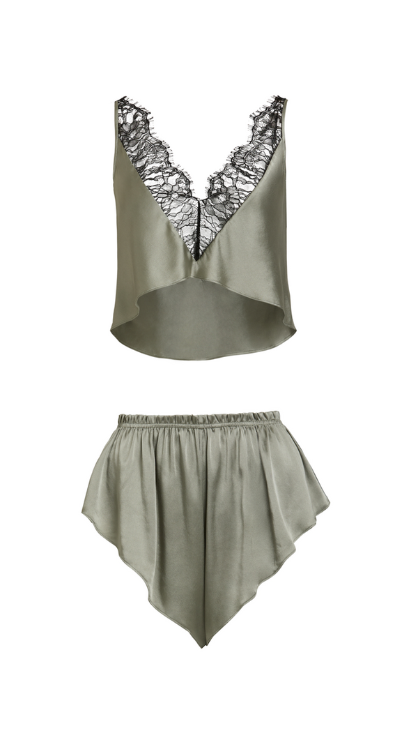 sleeping with jacques NICKY SILK MATCHING SET SAGE