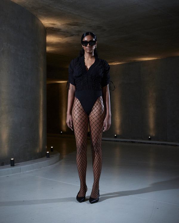 sleeping with jacques RACHEL BODYSUIT BLACK