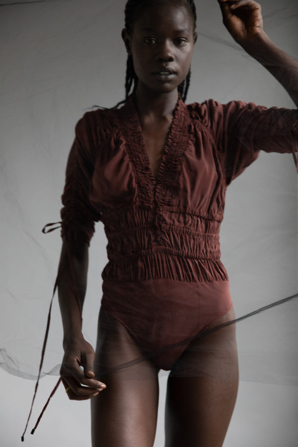 Sleeping With Jacques RACHEL BODYSUIT CHOCOLATE