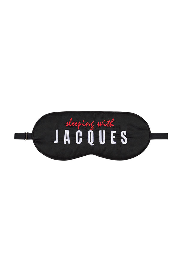 sleeping with jacques SILK SLEEP MASK BLACK/WHITE
