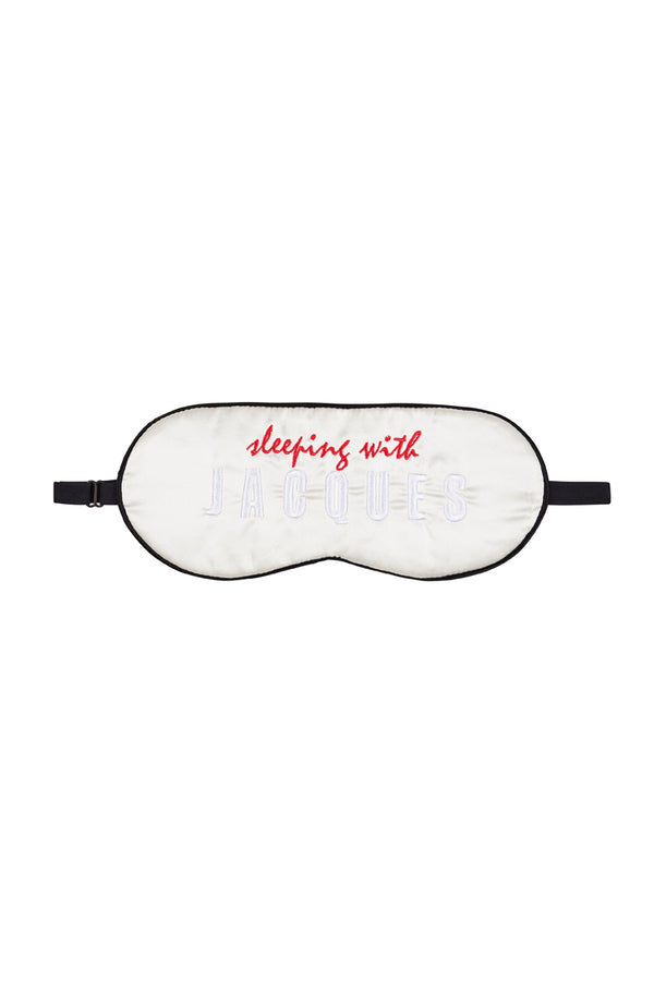 sleeping with jacques SILK SLEEP MASK WHITE/BLACK
