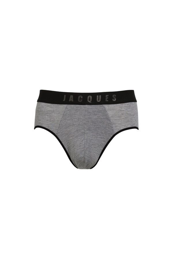 sleeping with jacques SWJ BRIEF BLACK ON GREY